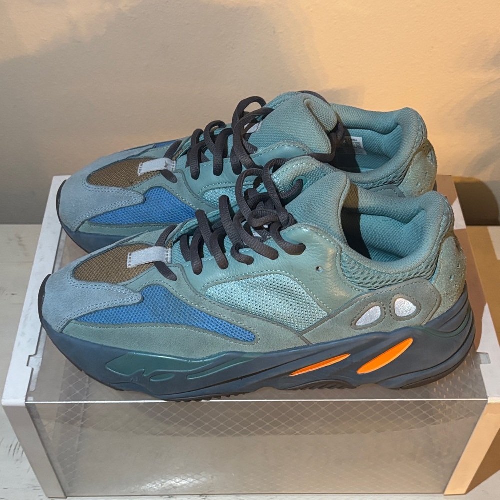 adidas Yeezy 700 Sneakers in Teal, Blue and Orange Accent